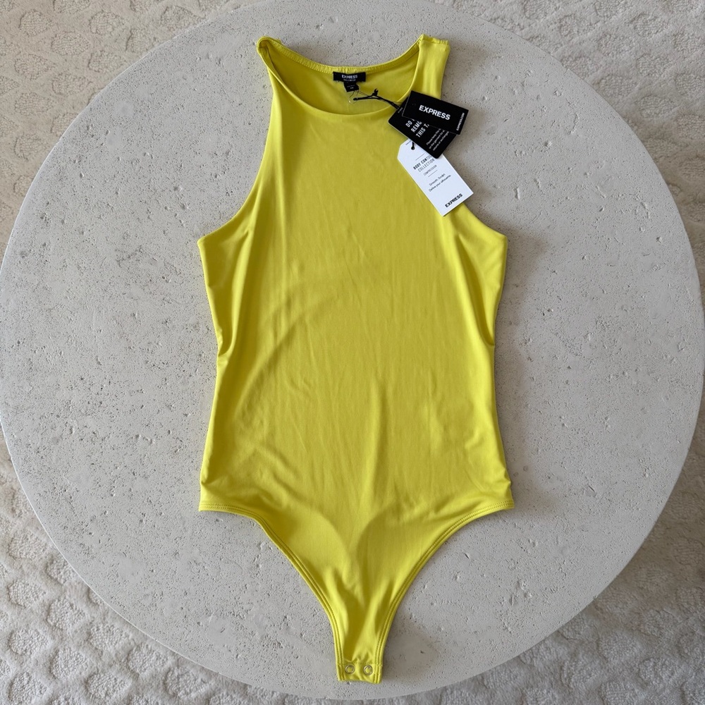 Express Bright Yellow/Green Sleeveless Bodysuit